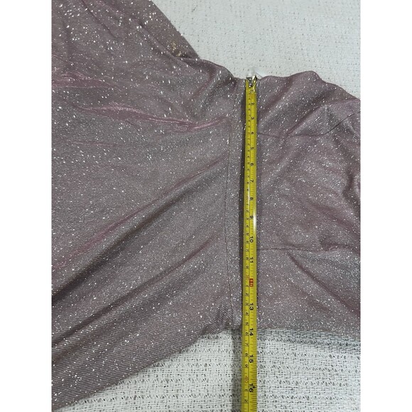 Xscape Halter Neck Metallic Pink Cocktail Dress Prom Formal Sz 8 Open Back - Picture 12 of 12